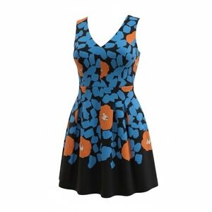 Plenty Tracy Reese Floral Prin Pleated Dress 8 Medium Fit & Flare Women's